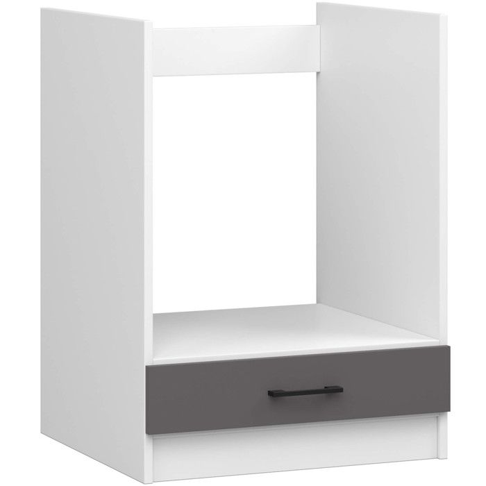 Armoires de cuisine basse AKORD S60 à four OLIWIA Blanc 60 cm 1 porte couleur Gris Graphite 1 étagère 60x55x82 cm