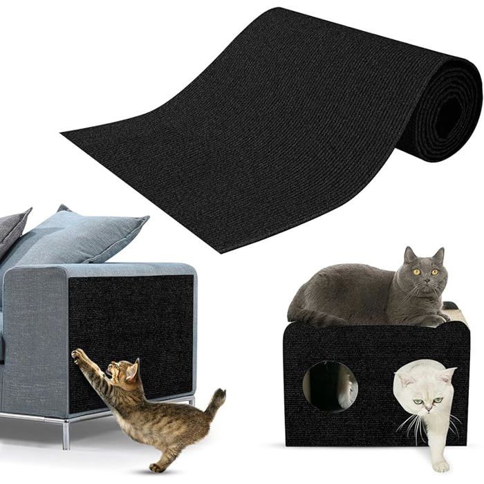 Comparer les prix de Griffoir Chat CanapProtection canape Chat TapisProtecteur de Rayure ProtecteursDIY Tapis gratter pour 100X30cm Noir