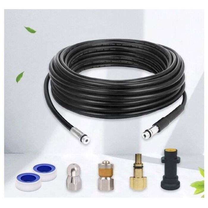 Tuyau Débouche Canalisation pour KarcherKit de Nettoyage du Tuyau de Vidange du Nettoyeur Haute Pression avec Buse à Je Étiquette