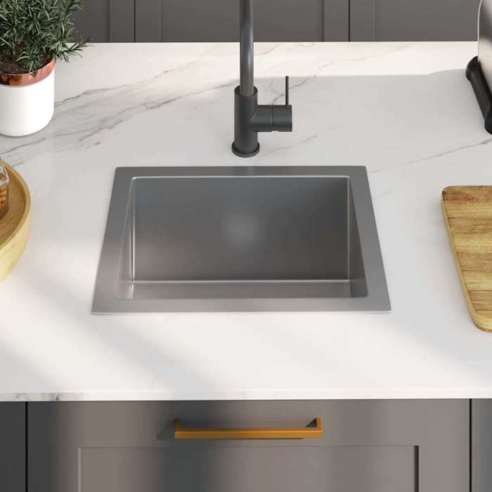 Anti taches Évier de cuisine KENNETH fait main Acier inoxydable FR168 - vue 6