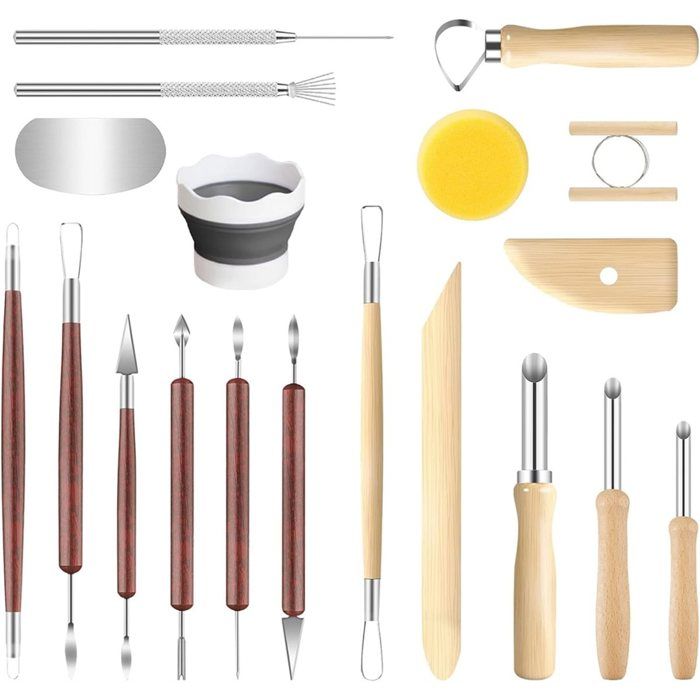 Ensemble d'outils de poterie en argile, bois m... – Grandado