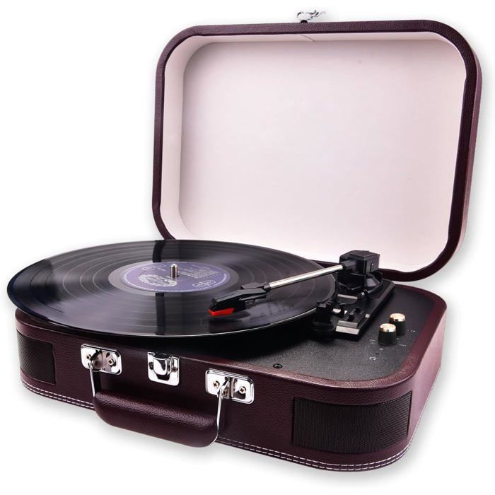 Platine Vinyle Karcher KA 8050 Avec Haut-Parleurs Intégrés - Design Rétro Acajou - Son Chaud Et Authentique (Import Allemagne)
