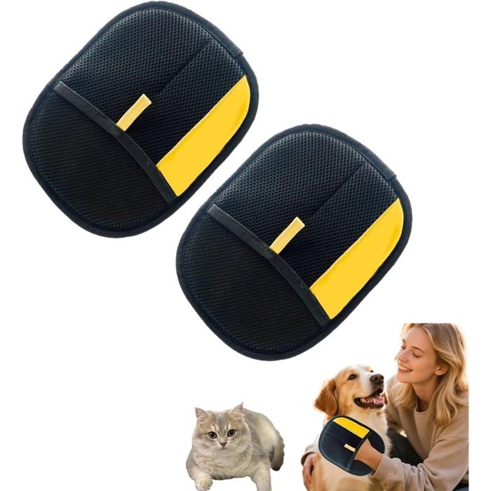 Comparer les prix de Le Comptoir AnimalierGant Anti Poils Animaux Réutilisable Gants de Toilettage Double Face pour AnimauxLavables  (2 pcs)