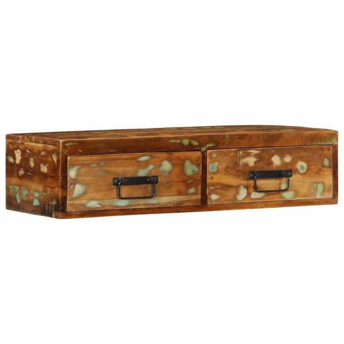Moderne Meuble TV BURKE TABLE TV/HIFI desgin mural 80x30x19 cm bois massif de récupération AA2382