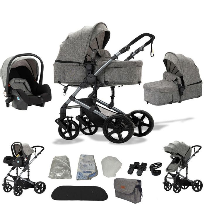 MagicZC Poussette combinée poussette trio 3 en 1pour 0-3 ansconvertible