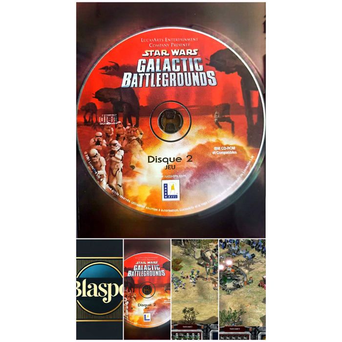 Lucasarts Star Wars Galactic Battlegrounds – Disque 2 Jeu – PC Cd-Rom – Sans Clé – Disque Seul