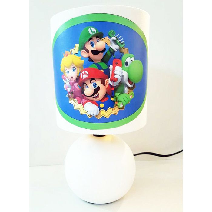 l idee all lampe de chevet blanc Personnalisable Mario