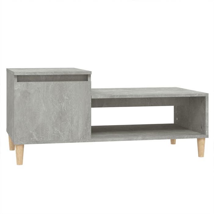 En PromotionTable basse(1 PC) - SHIELD - Support 30 kg - table du canapé - Gris béton 100x50x45 cm Bois dingénierie T94926