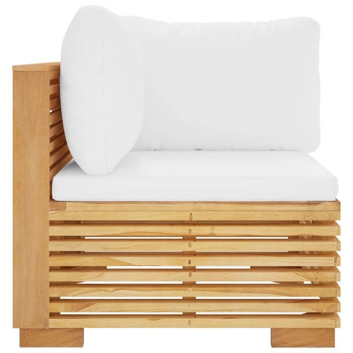 Promotion mars * Canapé dextérieur(1 PC)- YUNYAN - Canapé dangle de jardin - MEUBLE JARDIN - et coussins crème Bois de teck mass
