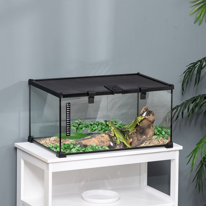 MOTHINESSTO830-Boîte à reptiles boîte délevage de reptiles habitat de terrarium transparent couvercle coulissant treillis métalliqu