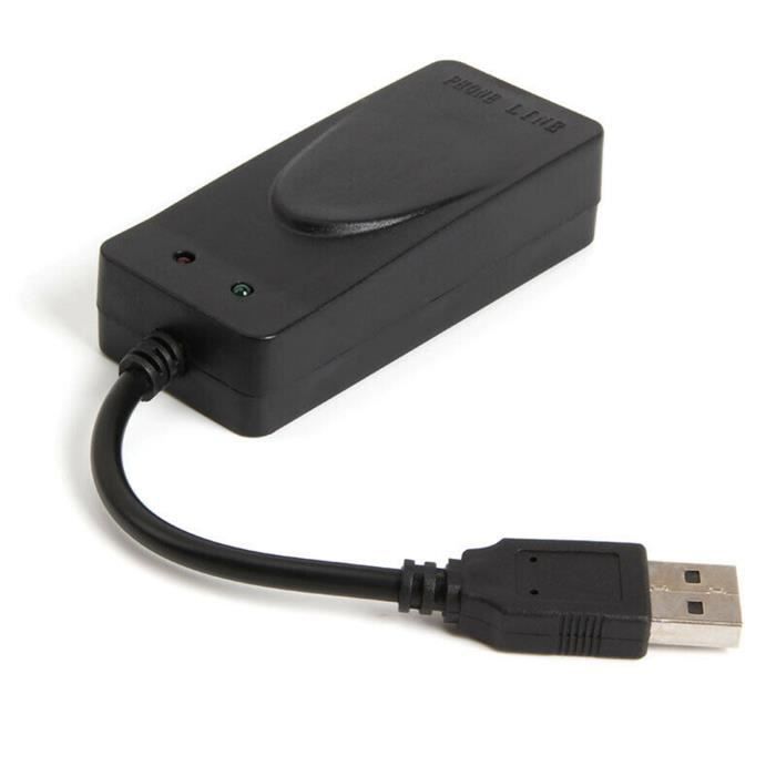 Usb Modem Rj11 Noir - Modem de données avec 2 Ports RJ11 USB 56K, pour Windows 7 8 ...