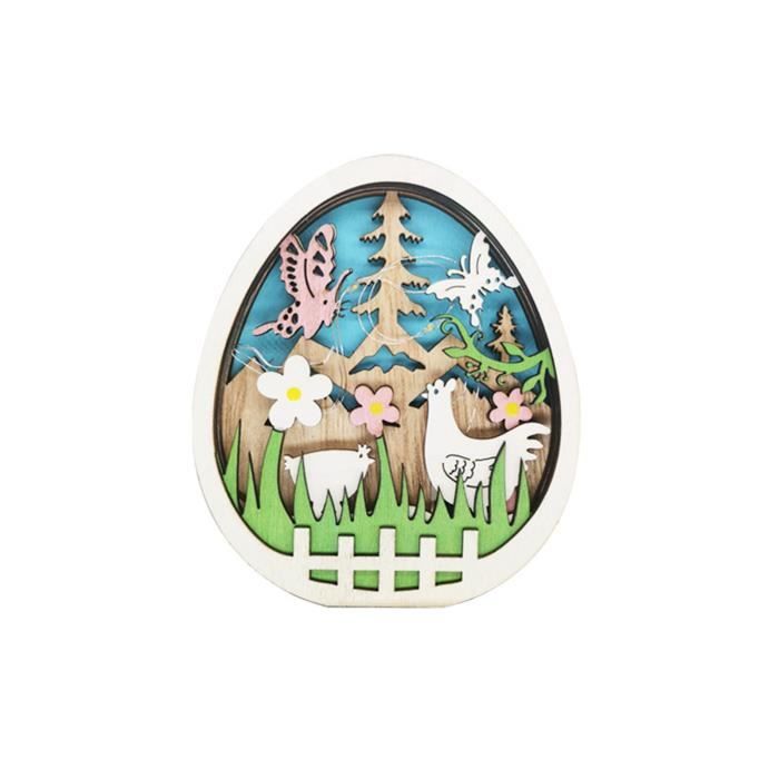 GOTOTOP Fleur en bois de Pâques à LED Fleur en bois de Pâques mignonne lumière LED décoration GOTOTOP Fleur en bois de Pâques à LED Fleur en bois de Pâques mignonne lumière LED décoration