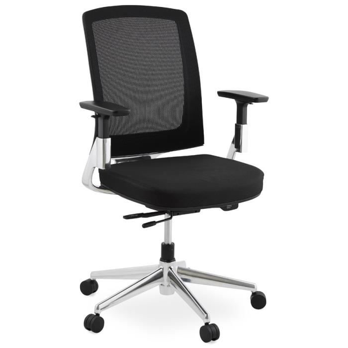 fauteuil de bureau - alter ego - ultra - tissu noir - accoudoirs réglables - roulettes
