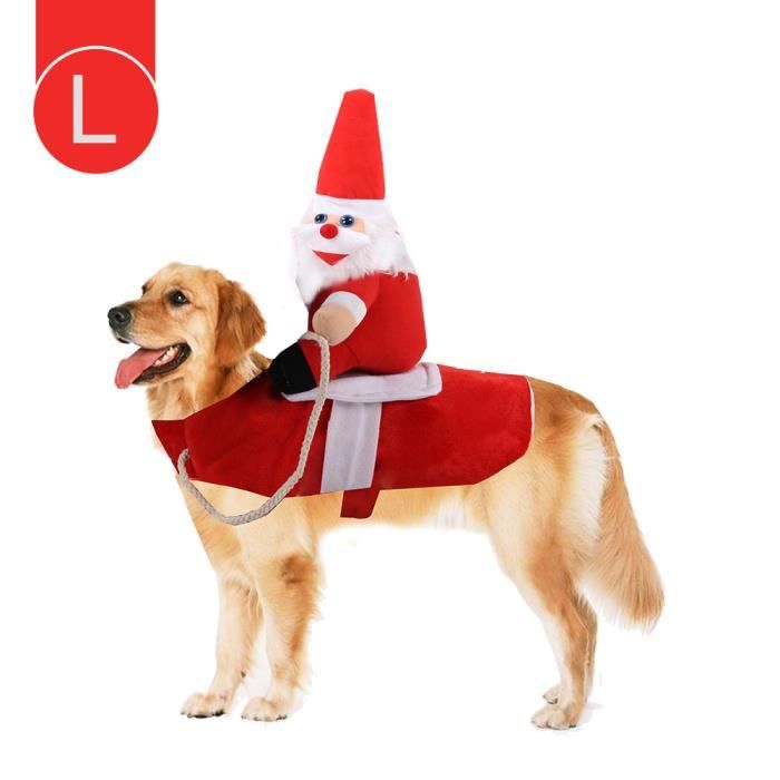 Costume de chien de Noël vêtements pour animaux de compagnie du père Noël Costume de fête de 