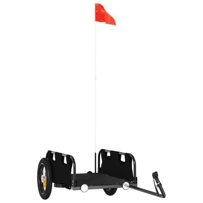 Remorque de vélo cargo noir tissu oxford et fer-ASH7038728186129