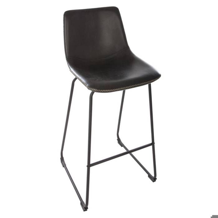 Lot de 2 chaises de bar Lois effet cuir noir - Atmosphera Créateur dintérieur Lot de 2 chaises de bar Lois effet cuir noir - Atmosphera Créateur dintérieur