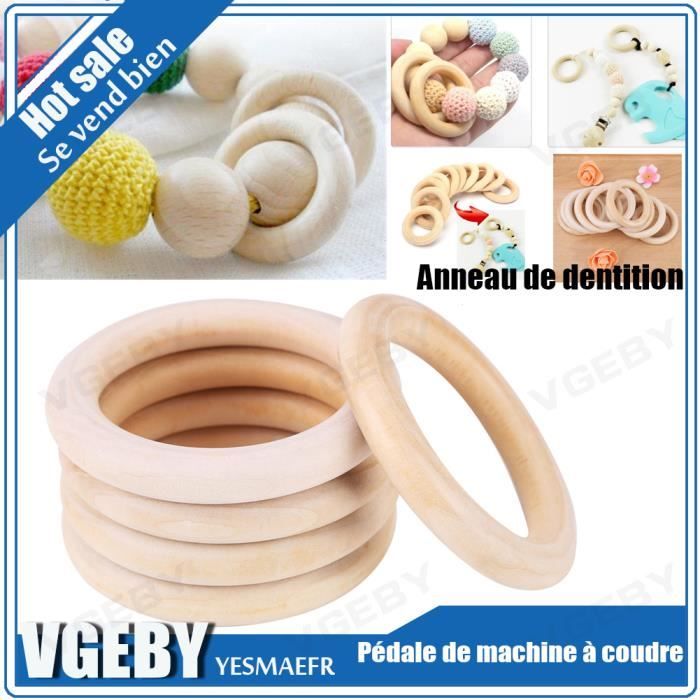 10x Anneau De Dentition En Bois Naturel Jouet En Bois Bracelet Bricolage Artisanat Pour Bebe Cdiscount Puericulture Eveil Bebe