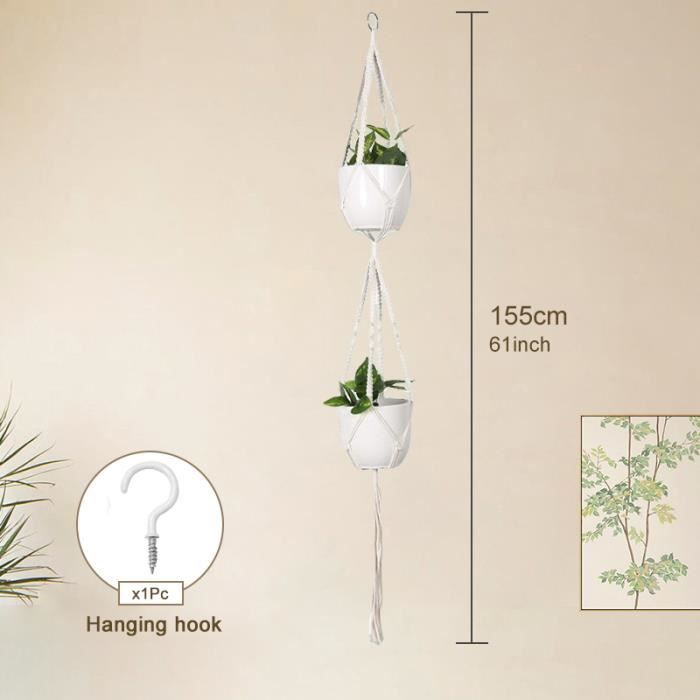 Jardinières Murales Suspendues – Lot De 2 Pots En Résine PP, Design Rotin, Avec Drainage Et Crochets, Pour Balcon, Cuisine, Décoration - 13
