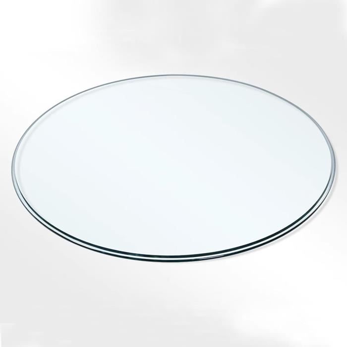 V3VOGUE Plateau en Verre Trempé Ronde De Table Basse, Dessus De Table Transparent en Verre, Lisse Et Plat, Facile À Nettoyer, Haute Température 300℃, Table De Jardin en Verre