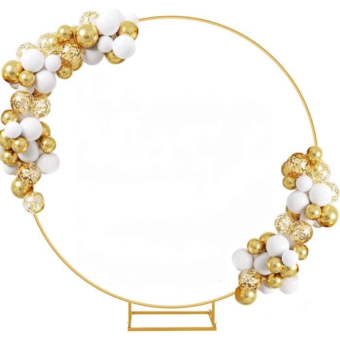 Support De Fond Rond De 2 M Pour Décorations De Mariage Et D'anniversaire, Cadre Métallique Circulaire Pour Arche De Ballons, Support De Fleurs