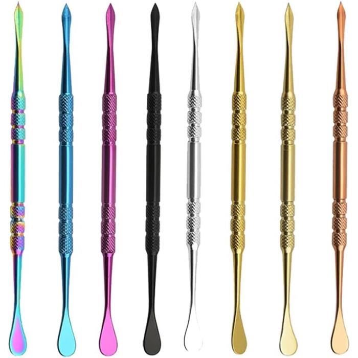 6 Pièces Outils De Sculpture Sur Cire En Acier Inoxydable - Or, Argent, Arc-en-Ciel
