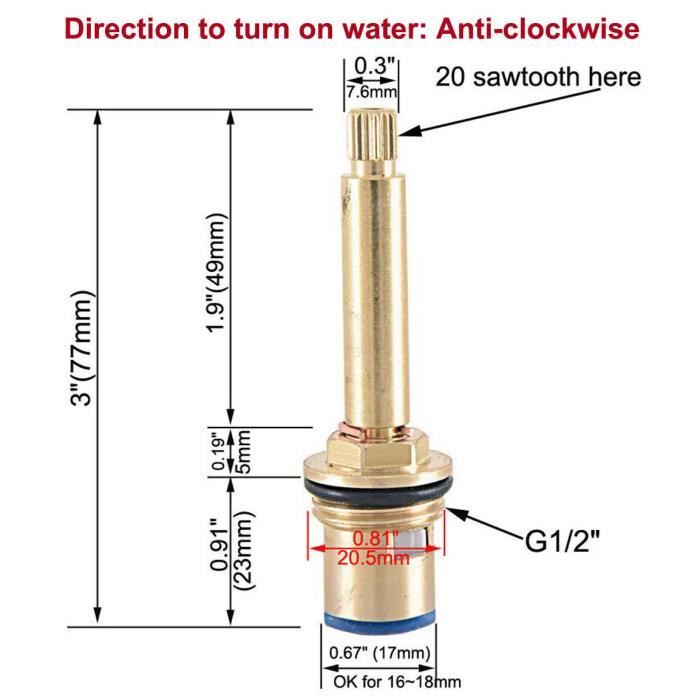 Noyau De Valve à Cartouche 35mm – Pièce De Rechange En Plastique, Fiable Et Durable Pour Mélangeur
