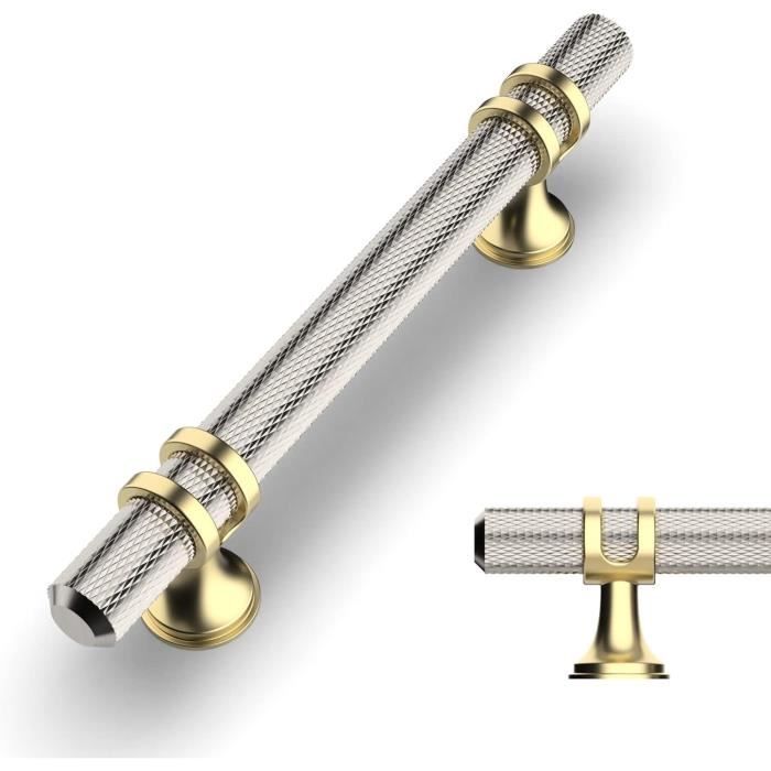 Lot De 6 Poignee De Meuble Bronze Huilé Cuisine Entraxe 96Mm Acier