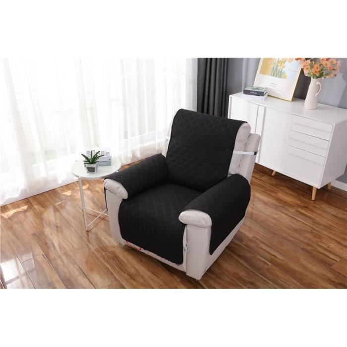 Housse Fauteuil Relax - Antidérapant - Noir - 200cm - Confortable - Design Contemporain