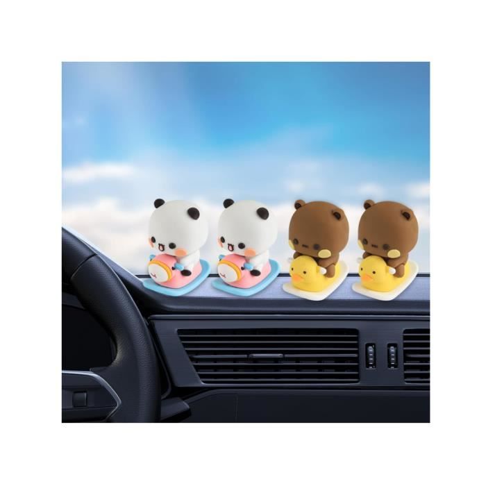 Figurines Bubu Et Dudu - Lot De 2 Ours En Résine 3D - 4 X 2.6 Cm - Décoration écran PC, Tableau De Bord Voiture, Bureau - 8