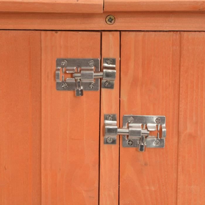 Abri de stockage de jardin - KAI - 120x50x91 cm - Bois massif - 2 portes - Toit imperméable Abri de stockage de jardin - KAI - 120x50x91 cm - Bois massif - 2 portes - Toit imperméable