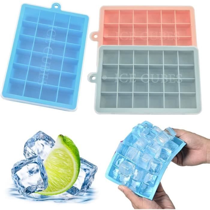 Set 3 En 1 : 10 Moules à Glace En Silicone + 3 Bacs à Glaçons Avec Couvercle - Sans BPA, Réutilisable, Pour Esquimaux Et Glaçons