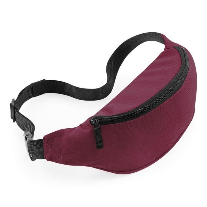 Sac banane - BG42 - Rouge bordeau - Polyester 600D - Ceinture ajustable - 2.5 L