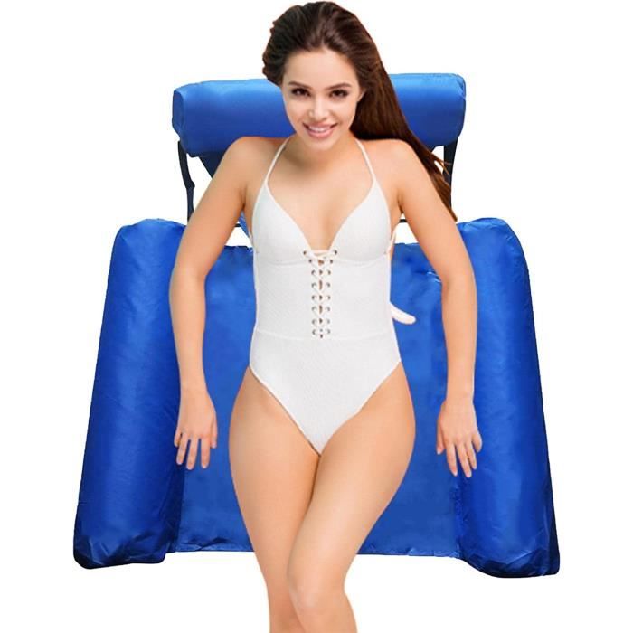 Fauteuil Flotteur Gonflable Pour Piscine - Chaise Hamac D'Eau Matelas Pneumatique, Idéal Été Plaisir Aquatique 90x73x16cm