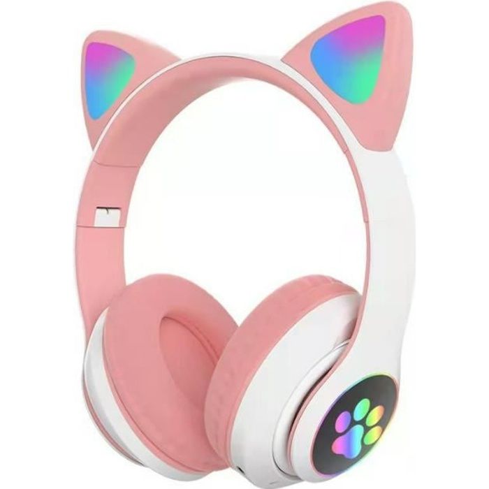 Nouveau Casque Bluetooth Sans Fil Pour Filles Et Enfants,avec Micro, Flash  Lumineux, Stéréo, Musique, Joli Casque Bluetooth D'oreille De Chat,casque  Audio Enfant, Cadeaux De Noël Et De Nouvel An - Écouteurs Et