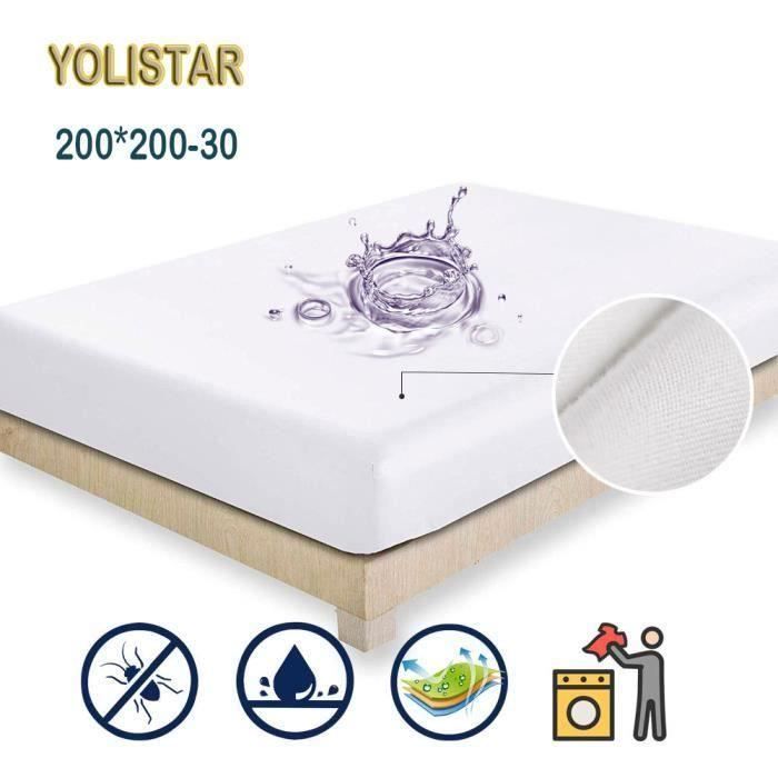 YOLISTAR- Protège matelas 200x200-30cm, Alèse Imperméable et Micro  Respirante