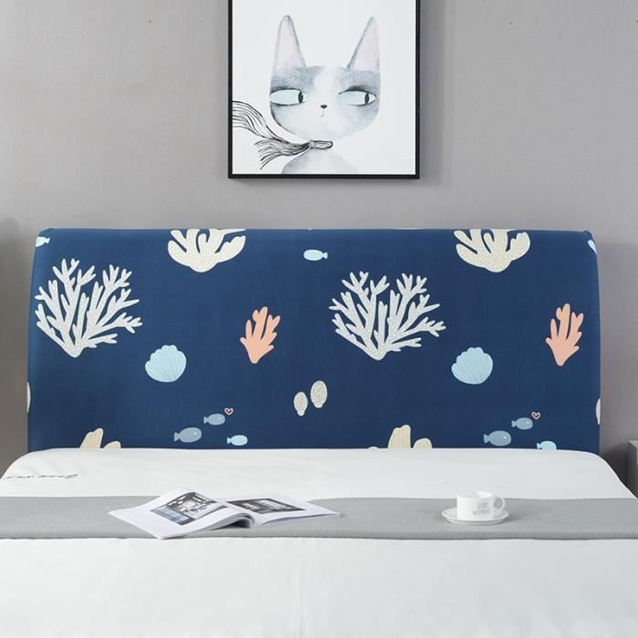 Housse De Tête De Lit Extensible Unicolore 200cm Gris - Protection Anti-Poussière