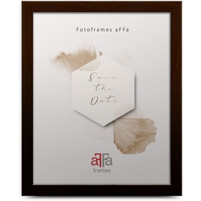 aFFa frames, Hekla, Cadre photo MDF, Facile à nettoyer, Rectangle, Avec façade en verre acrylique, Wenge, 40 x 60 cm