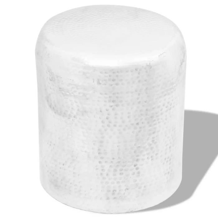 BONNEVIE® Table basse de salon-tabouret martelé en aluminium Argenté Haut de gamme Montage facile Pt4h4m