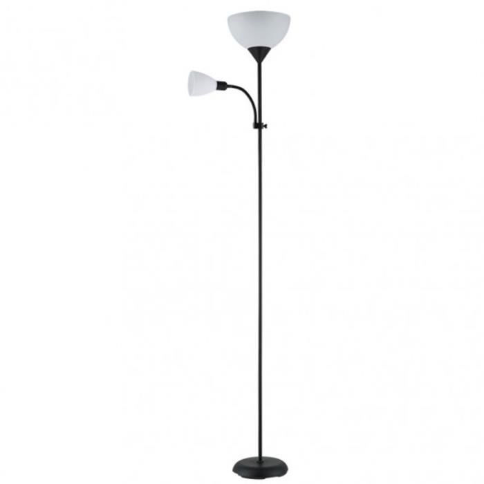 Lampadaire - Rigel - Noir - Métal - Hauteur réglable - 2 douilles