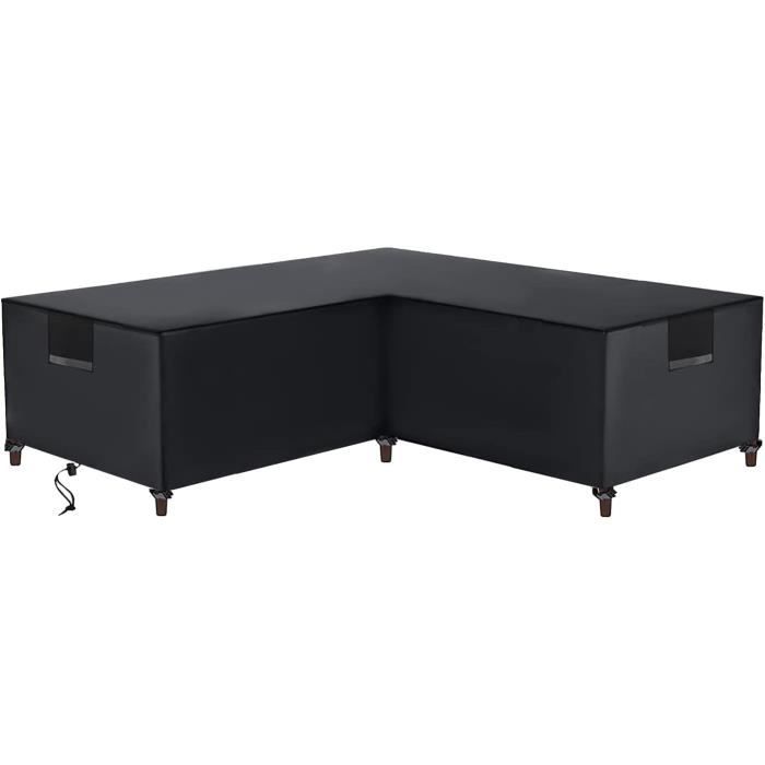 Housse De Canapé D'Angle Jardin 215x215x87cm Gris - Protection Étanche Anti-UV Oxford