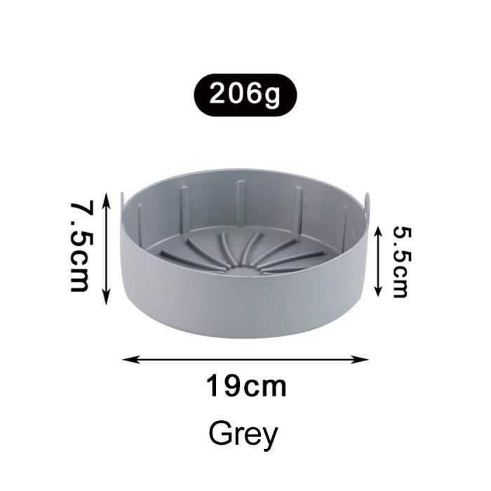 Plateau Silicone Pliable Friteuse à Air – 23x22x6 Cm Avec Bec Verseau D'Huile – Gris – Nettoyage Ultra Facile