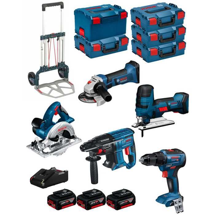 BOSCH Kit 18V BK501 (GST 18V-LIS+GKS 18V-LI+GBH 18V-21+GWS 18-125V-LI+GSR 18V-55+ 3x4,0Ah+GAL18V-40+4xL-Boxx136+L-Boxx238+Caddy)