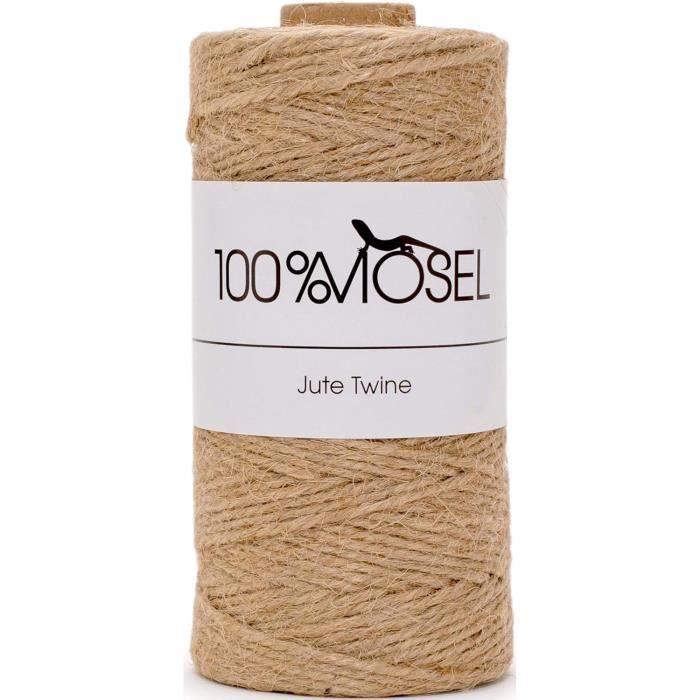 100% Mosel Cordoncino in Iuta, Set con 4 Colori (ognuno 2 mm x 100 m), Marrone