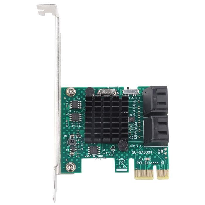 Carte PCI-E Vers 2 Ports SATA 3.0 6 Gbps - Adaptateur Contrôleur ASM1061 Pour SSD/HDD - Plug & Play