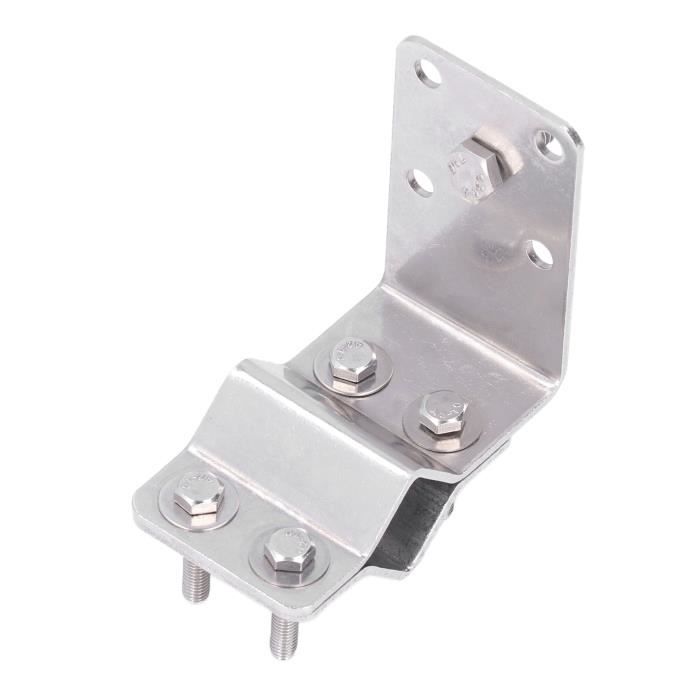 Support De Caméra QWORK Universel Acier Inoxydable - Fixation Mât Vertical Avec 3 Boucles 200mm Pour Caméra Surveillance