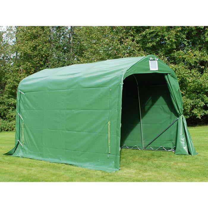 Tente De Stockage TOOLPORT 4x8m - Abri Jardin PVC 700N Imperméable - Gris - Idéal Stockage Extérieur
