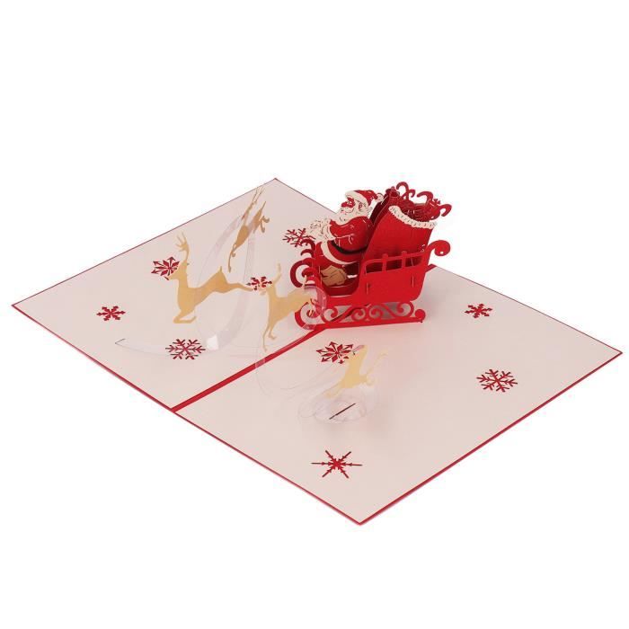 Carte pop-up de Nol Cartes de Nol 3D Cartes du Père Nol Cartes de Voeux ...