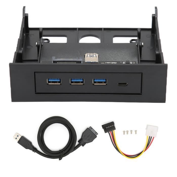 Adaptateur Hub USB Pour Panneau Avant 5,25 Pouces (USB-C, USB 3.0, USB 2.0, Audio)