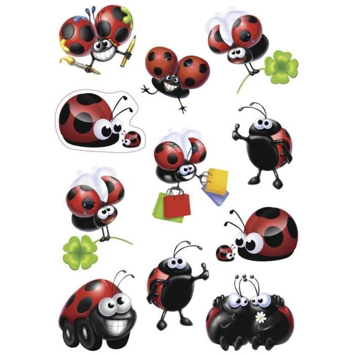 Sticker Decor Coccinelles Rigolotes Cdiscount Maison