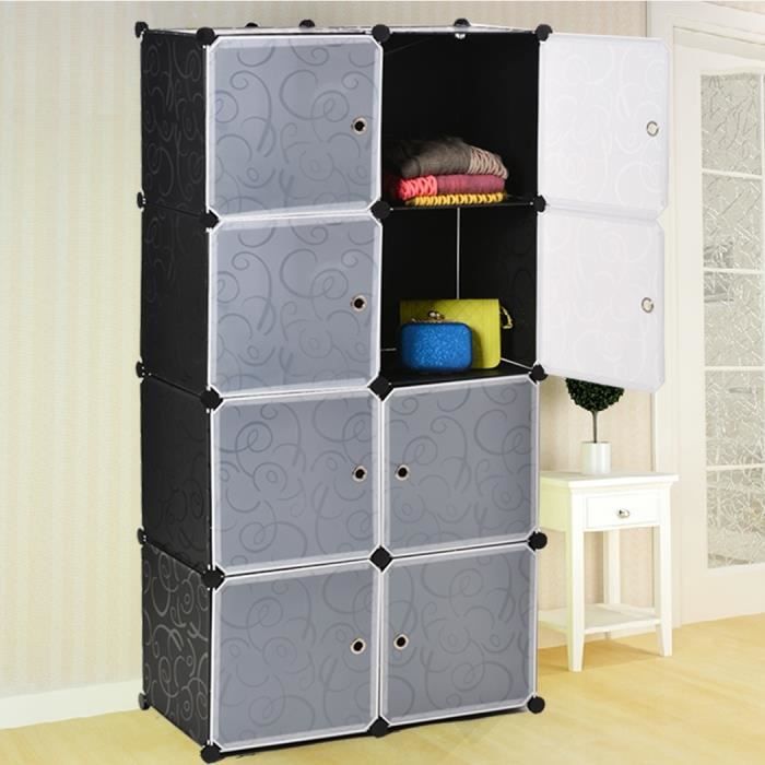 Armoire En Plastique 8 Stockage En Cubes Etagere Armoire Salle De Bain Garde Robe Achat Vente Armoire Boite A Cle Cdiscount